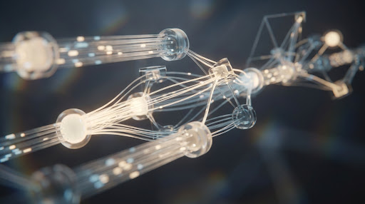 High-tech neural network visualization representing AK Solutions S.L. engineering